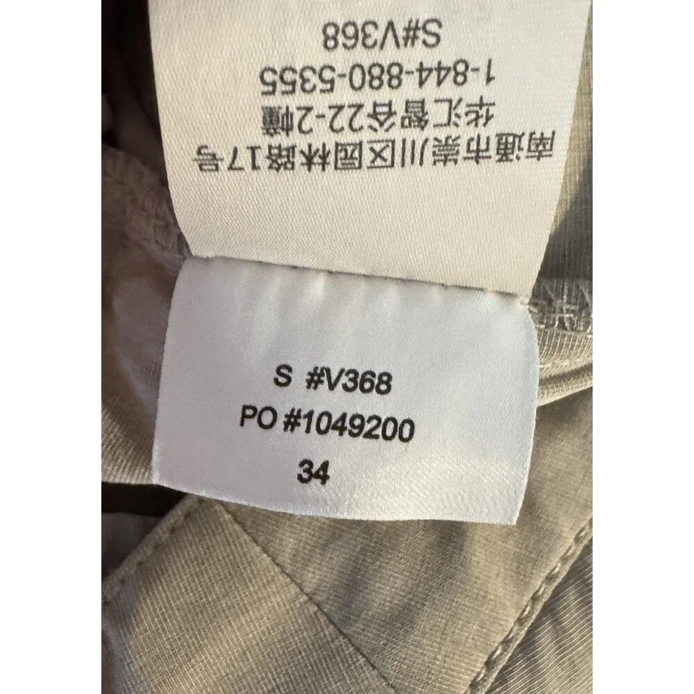 Vuori Fleet Shorts Men Beige Chino Pockets Flat Front Outdoor Size 34